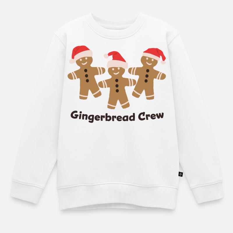 Gingerbread Crew - Cuisson de biscuits de Noël - Sweat Premium enfant bio - blanc
