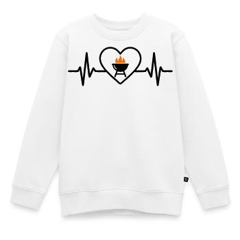 Barbecue au cœur – Passion pour le barbecue - Sweat Premium enfant bio - blanc - Devant - AI Model Kid Male (0cm)