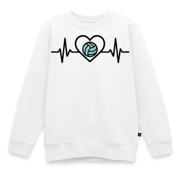 Herz Volleyball – Leidenschaft Teamsport - Kinder Premium Organic Sweatshirt - Weiß - Vorne - AI Model Kid Male (0cm)