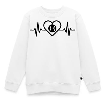 Herz Baseball – Leidenschaft Teamsport - Kinder Premium Organic Sweatshirt - Weiß - Vorne - AI Model Kid Male (0cm)