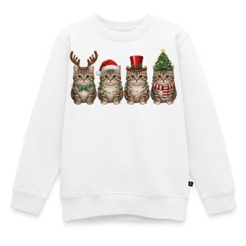 Getigerte Katze Weihnachtsmann Weihnachten  - Kinder Premium Organic Sweatshirt - Weiß - Vorne - AI Model Kid Male (0cm)