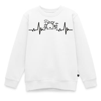 Schlagzeug Rhythmus-Musik-Instrument Trommler Herz - Kinder Premium Organic Sweatshirt - Weiß - Vorne - AI Model Kid Male (0cm)