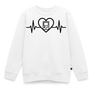 Heart Retrogaming – Console rétro portable - Sweat Premium enfant bio - blanc - Devant - AI Model Kid Male (0cm)