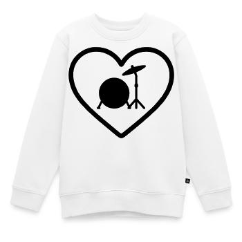 Herztrommel Basstrommel Becken - Kinder Premium Organic Sweatshirt - Weiß - Vorne - AI Model Kid Male (0cm)