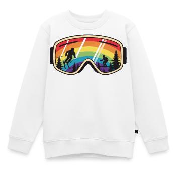Skibrille Regenbogenberg - Kinder Premium Organic Sweatshirt - Weiß - Vorne - AI Model Kid Male (0cm)