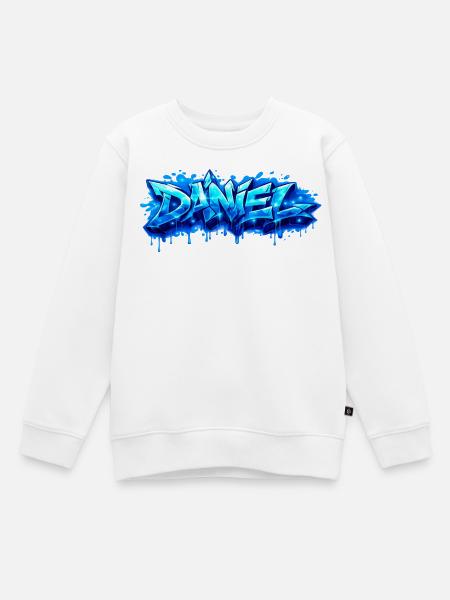 Graffiti DANIEL Name Geschenk Ideal druckbar - Kinder Premium Organic Sweatshirt - Weiß
