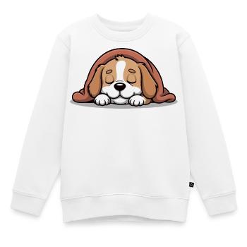 Schlafender Beagle unter Decke - Kinder Premium Organic Sweatshirt - Weiß - Vorne - AI Model Kid Male (0cm)
