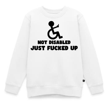 Tous les utilisateurs de fauteuil roulant ne sont pas sympas # - Sweat Premium enfant bio - blanc - Devant - AI Model Kid Male (0cm)