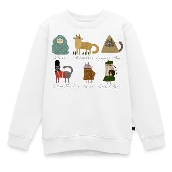 Katzenrassen - Kinder Premium Organic Sweatshirt - Weiß - Vorne - AI Model Kid Male (0cm)