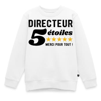 Cadeau Directeur 5 Étoiles - Merci pour tout ! - Sweat Premium enfant bio - blanc - Devant - AI Model Kid Male (0cm)