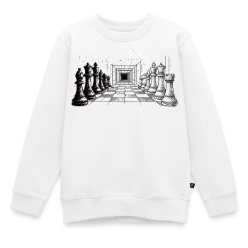 Schach Strategie – Endlose Perspektive - Kinder Premium Organic Sweatshirt - Weiß - Vorne - AI Model Kid Male (0cm)