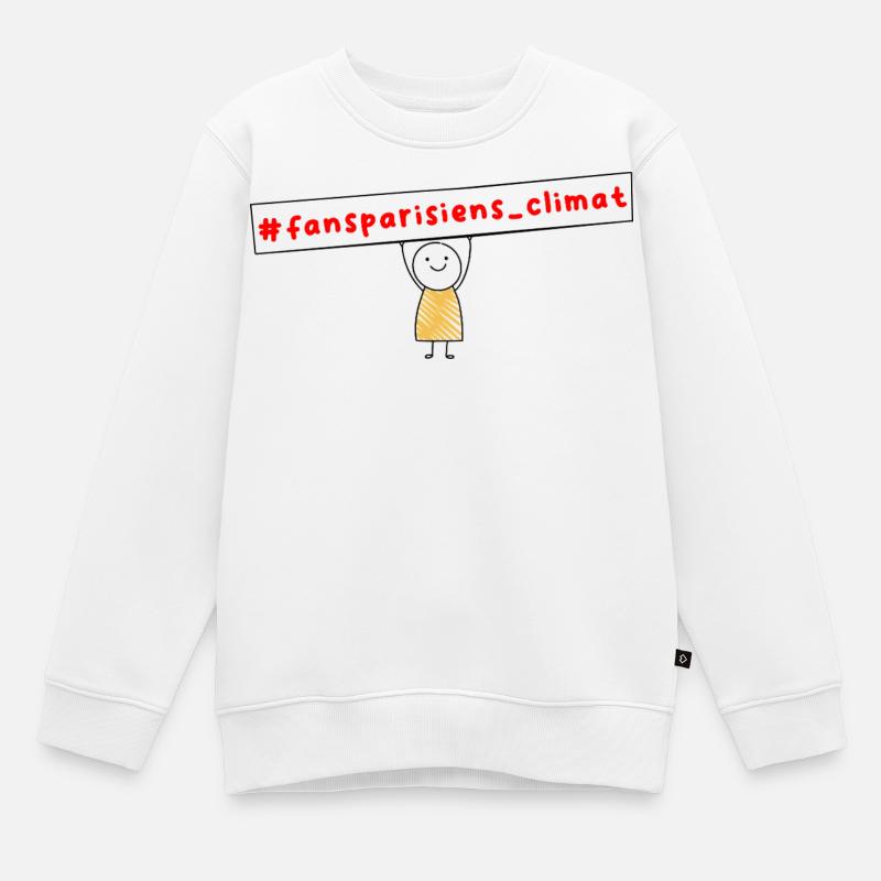 #fansparisiens_climat  - Sweat Premium enfant bio - blanc