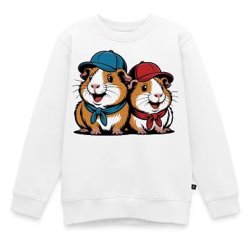Süße Meerschweinchen Freunde – Lustiges Tiermotiv - Kinder Premium Organic Sweatshirt - Weiß - Vorne - AI Model Kid Male (0cm)
