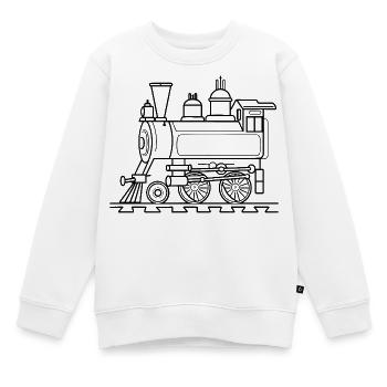 Style de bande dessinée ferroviaire - Sweat Premium enfant bio - blanc - Devant - AI Model Kid Male (0cm)