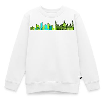 Zaragoza City Skyline Basilica Line Art - Kids Premium Organic Sweatshirt - white - Front - AI Model Kid Male (0cm)