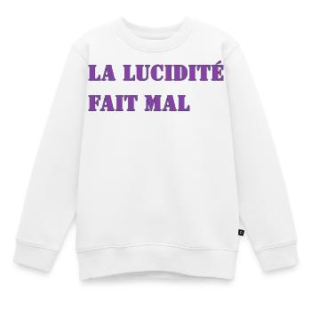 LA LUCIDITÉ FAIT MAL - Sweat Premium enfant bio - blanc - Devant - AI Model Kid Male (0cm)