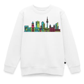 Style urbain de la ville de Leeds City Lineline Art moderne - Sweat Premium enfant bio - blanc - Devant - AI Model Kid Male (0cm)