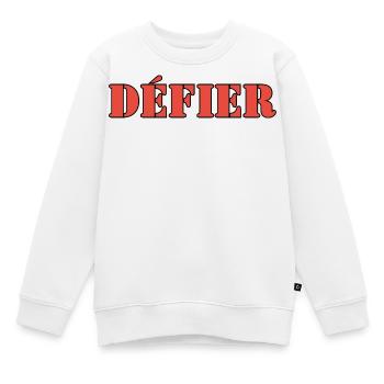 DÉFIER - Sweat Premium enfant bio - blanc - Devant - AI Model Kid Male (0cm)