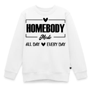 Homebody Mode all Day every Day  - Kinder Premium Organic Sweatshirt - Weiß - Vorne - AI Model Kid Male (0cm)