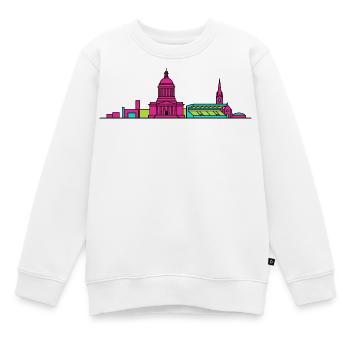Hamilton City Skyline Mausoleum Linienzeichnung - Kinder Premium Organic Sweatshirt - Weiß - Vorne - AI Model Kid Male (0cm)