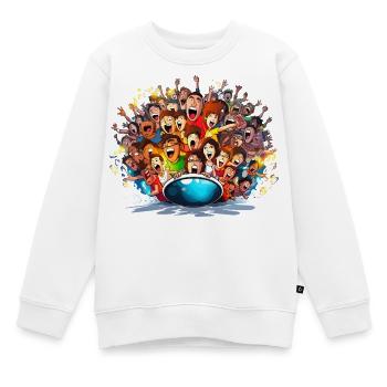Jubelnde Massen auf Boot - Kinder Premium Organic Sweatshirt - Weiß - Vorne - AI Model Kid Male (0cm)