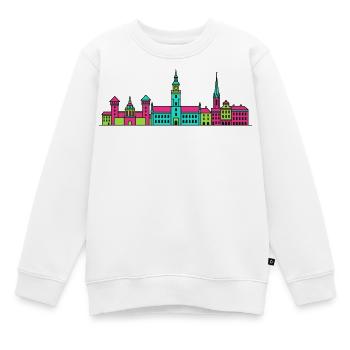 Poznaan Stadtsilhouette Rathaus Ziegenkunst - Kinder Premium Organic Sweatshirt - Weiß - Vorne - AI Model Kid Male (0cm)