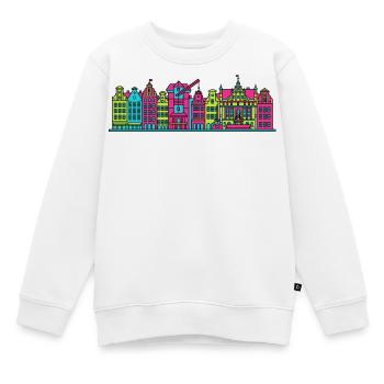 Art de la fontaine de Neptune de la Skyline de la ville de Gdansk - Sweat Premium enfant bio - blanc - Devant - AI Model Kid Male (0cm)