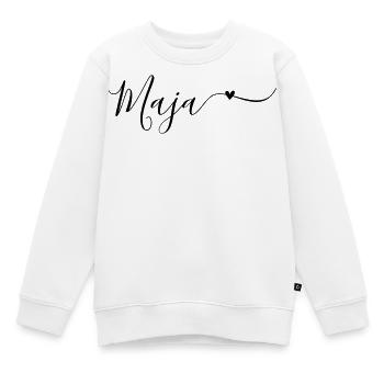 Prénom de Maja Prénom décoratif - Sweat Premium enfant bio - blanc - Devant - AI Model Kid Male (0cm)