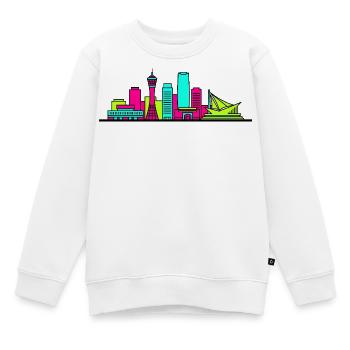 Kobe City Skyline Port Tower Modern Line Art - Kids Premium Organic Sweatshirt - white - Front - AI Model Kid Male (0cm)