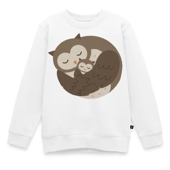 Kuschelfamilie Eulen Waldmotiv - Kinder Premium Organic Sweatshirt - Weiß - Vorne - AI Model Kid Male (0cm)