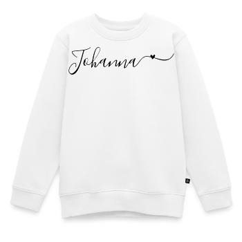 Nom de famille Johanna Prénom décoratif - Sweat Premium enfant bio - blanc - Devant - AI Model Kid Male (0cm)