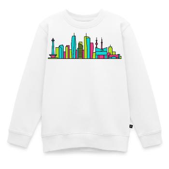 Jakarta City Skyline Monas Monument Moderne Kunst - Kinder Premium Organic Sweatshirt - Weiß - Vorne - AI Model Kid Male (0cm)