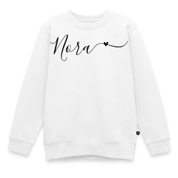 Nora Name Vorname Dekorativ - Kinder Premium Organic Sweatshirt - Weiß - Vorne - AI Model Kid Male (0cm)