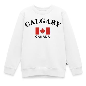 Calgary, Kanada - Kinder Premium Organic Sweatshirt - Weiß - Vorne - AI Model Kid Male (0cm)