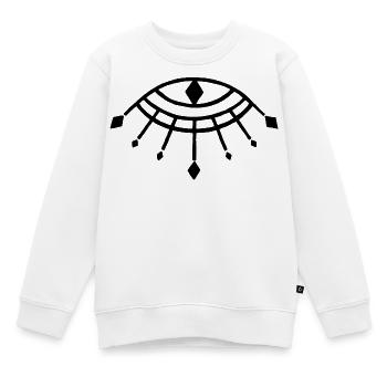 Symbole noir du dieu Horus - Sweat Premium enfant bio - blanc - Devant - AI Model Kid Male (0cm)