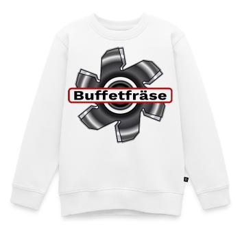 Buffetfräse  Fraese / Fräse durchs Buffet / Büfett - Kinder Premium Organic Sweatshirt - Weiß - Vorne - AI Model Kid Male (0cm)