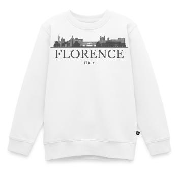 Florenz Skyline, Italien, Florenz-Silhouette - Kinder Premium Organic Sweatshirt - Weiß - Vorne - AI Model Kid Male (0cm)