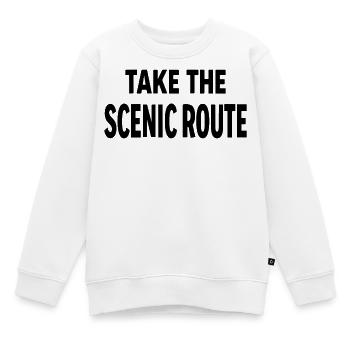 Prenez la route panoramique Abenteuer Reise Spruch - Sweat Premium enfant bio - blanc - Devant - AI Model Kid Male (0cm)