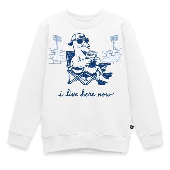 Lustige Gans, ich wohne hier jetzt, Baseball - Kinder Premium Organic Sweatshirt - Weiß - Vorne - AI Model Kid Male (0cm)