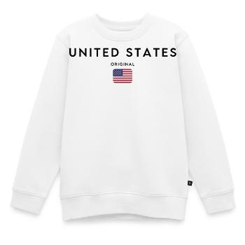 Amerikanischer Stolz, minimalistisches, elegantes Design - Kinder Premium Organic Sweatshirt - Weiß - Vorne - AI Model Kid Male (0cm)