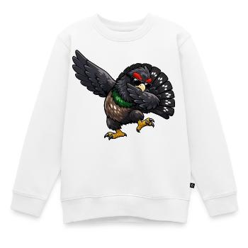 Dabbing Auerhahn - Kinder Premium Organic Sweatshirt - Weiß - Vorne - AI Model Kid Male (0cm)