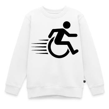 Rollstuhlfahrer unterwegs # - Kinder Premium Organic Sweatshirt - Weiß - Vorne - AI Model Kid Male (0cm)