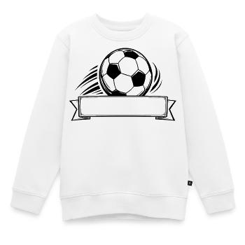 Fußball Namensschild Banner - Kinder Premium Organic Sweatshirt - Weiß - Vorne - AI Model Kid Male (0cm)
