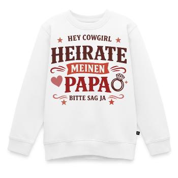 Hey Cow girl heirate meinen Papa Western Antrag - Kinder Premium Organic Sweatshirt - Weiß - Vorne - AI Model Kid Male (0cm)