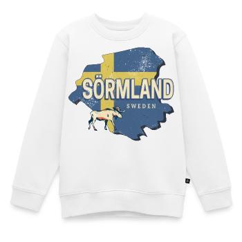 Sörmland in Schweden mit Retro Provinz Landkarte - Kinder Premium Organic Sweatshirt - Weiß - Vorne - AI Model Kid Male (0cm)