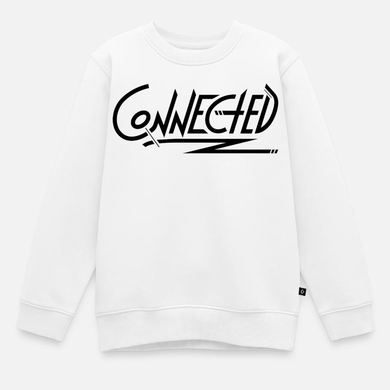 Connected_black_simple - Sweat Premium enfant bio - blanc
