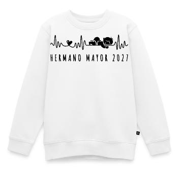 Hermano Mayor 2027 Ritmo Cardiaco Futuro Hermano - Kinder Premium Organic Sweatshirt - Weiß - Vorne - AI Model Kid Male (0cm)