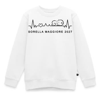 Tu Sarai Sorella Maggiore 2027 Battito Cardiaco - Kinder Premium Organic Sweatshirt - Weiß - Vorne - AI Model Kid Male (0cm)