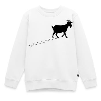 Ziege Fussspuren Hufe - Kinder Premium Organic Sweatshirt - Weiß - Vorne - AI Model Kid Male (0cm)