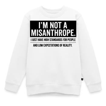 Kein Misanthrop, nur hohe Standards (black) - Kinder Premium Organic Sweatshirt - Weiß - Vorne - AI Model Kid Male (0cm)